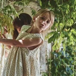 Poudre Organic SALE Organic Cotton Matcha Dress - Fleurs Mimosa