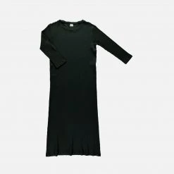 Poudre Organic SALE Women's Organic Cotton Rib Orchidée Dress - Pirate Black