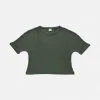 Poudre Organic SALE Women's Organic Cotton Rib Marjolaine SS Tee - Forest Green