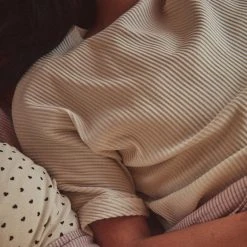 Poudre Organic Women's Organic Cotton Rib Marjolaine SS Tee - Almond Milk SALE