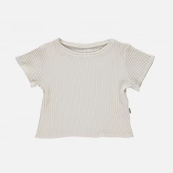 Poudre Organic Organic Cotton Rib Orgeat SS Tee - Almond Milk SALE
