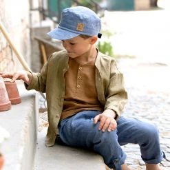 Pure Pure Linen Sun Cap - Blue