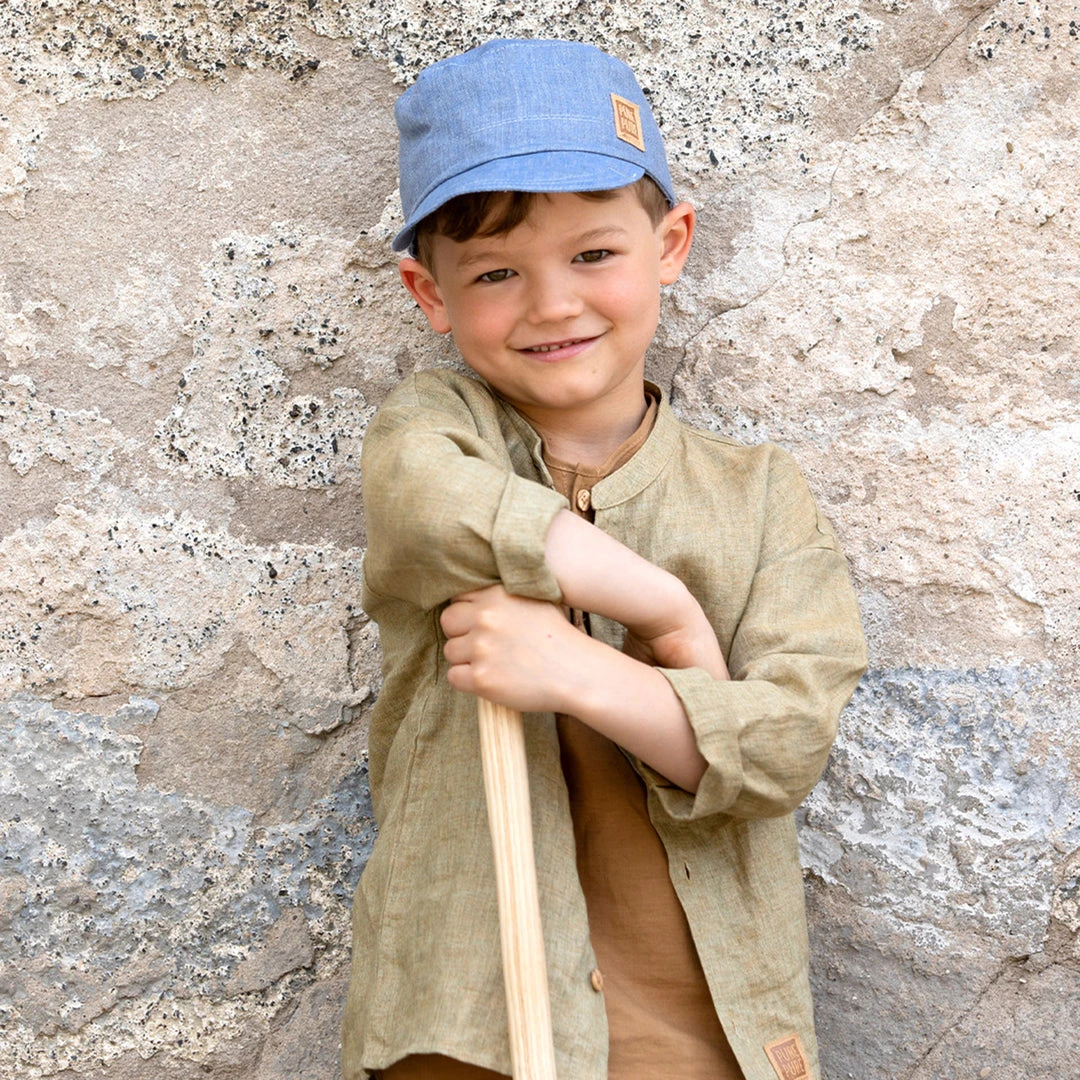 Pure Pure Linen Sun Cap - Blue