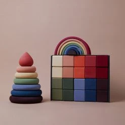 Raduga Grëz Handmade Wooden Stacking Tower - Rainbow Toys