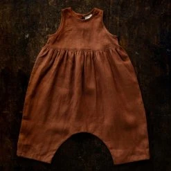 Red Creek Kids Cotton & Linen Linen Garden Jumpsuit - Spice