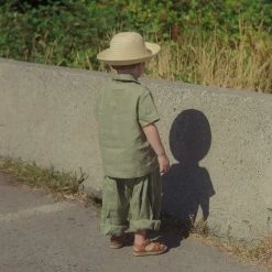 Red Creek Kids Linen Short Sleeve Work Shirt - Basil