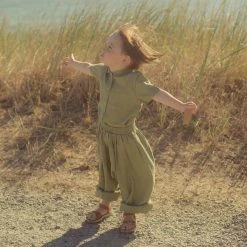 Red Creek Kids Linen Short Sleeve Work Shirt - Basil