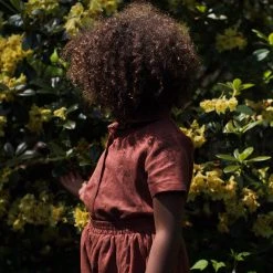 Red Creek Kids SALE Linen Short Sleeve Work Shirt - Spice