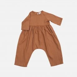 Red Creek Kids Linen Raglan Jumpsuit - Rust