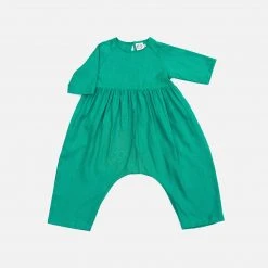 Red Creek Kids Linen Raglan Jumpsuit - Grass
