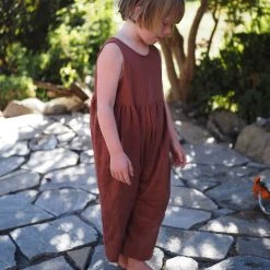 Red Creek Kids Cotton & Linen Linen Garden Jumpsuit - Spice