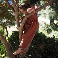 Red Creek Kids Cotton & Linen Linen Garden Jumpsuit - Spice