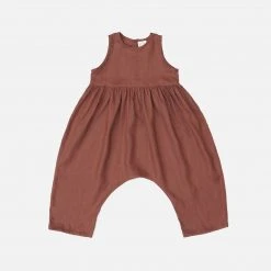 Red Creek Kids Cotton & Linen Linen Garden Jumpsuit - Spice