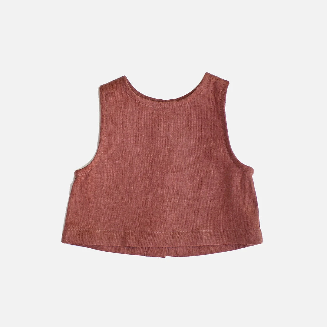 Red Creek Kids SALE Linen Cropped Maggie Tank - Spice