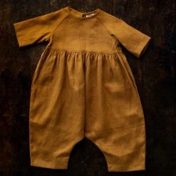 Red Creek Kids Linen Raglan Jumpsuit - Rust