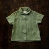 Red Creek Kids Linen Short Sleeve Work Shirt - Basil