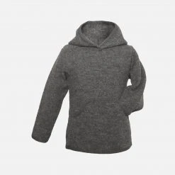 Reiff Tops & Sweaters Organic Merino Wool Crepe Hoodie - Slate