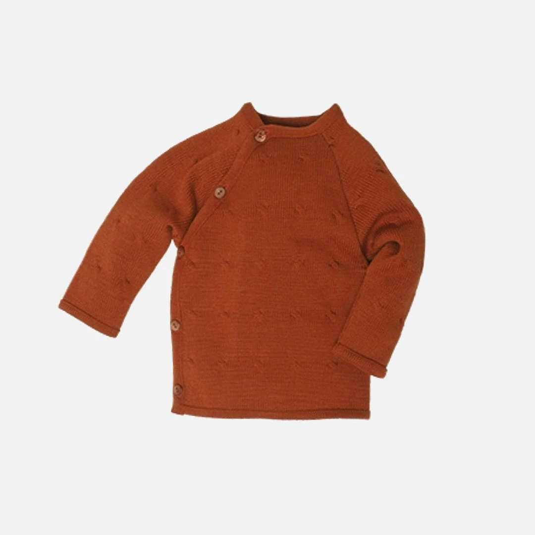 Reiff Organic Merino Wool Wrap Cardigan - Terracotta