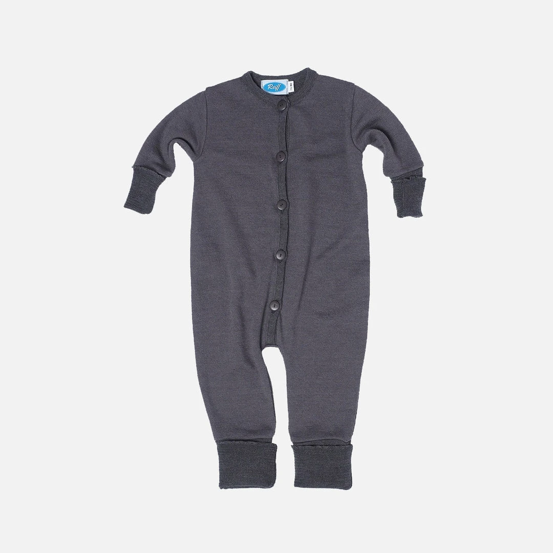 Reiff Organic Merino Wool/Silk Terry Sleep Suit/Romper- Slate