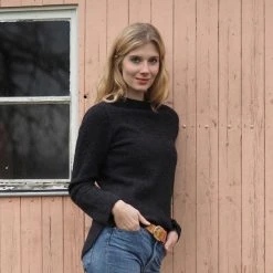 Reiff Adults Women's Organic Merino Wool Crepe Sweater - Antracite