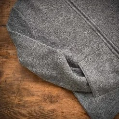 Reiff Women's Organic Merino Wool Crepe Zip Cardigan - Slate