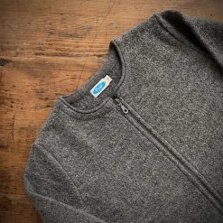 Reiff Women's Organic Merino Wool Crepe Zip Cardigan - Slate