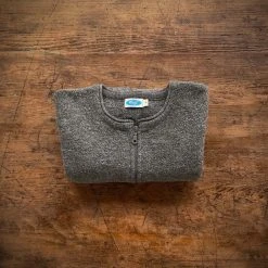 Reiff Women's Organic Merino Wool Crepe Zip Cardigan - Slate