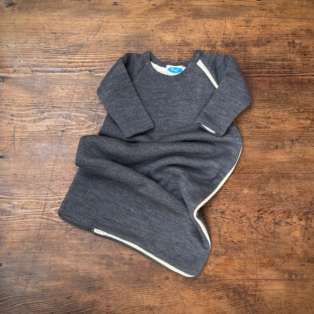 Reiff Baby Sleep & Blankets Organic Virgin Merino Wool/Cotton LS Sleeping Bag - Slate