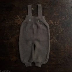 Selana Baby Wool Organic Merino Wool Dungarees - Chocolate