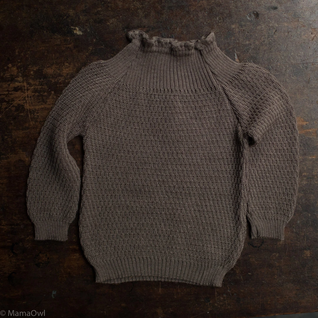 Selana Kids Organic Merino Wool Sweater - Chocolate
