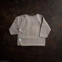 Selana Organic Merino Fine Wrap Cardigan - Beige