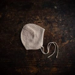 Selana Baby Wool Silk Textured Bonnet - Caramel