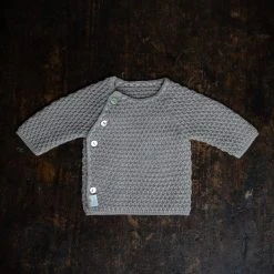 Selana Tops & Sweaters Organic Merino Wool Textured Wrap Cardigan - Beige