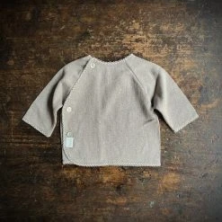 Selana Bourette Silk Fine Knit Side Close Cardigan - Cocoa