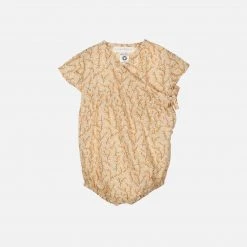 Serendipity Organics Organic Cotton Baby Wrap Romper - Sandthorn
