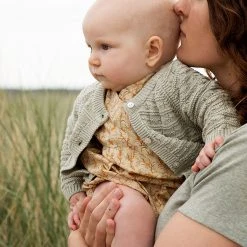 Serendipity Organics Organic Cotton Baby Texture Cardigan - Green Tea