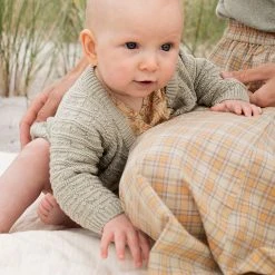 Serendipity Organics Organic Cotton Baby Texture Cardigan - Green Tea