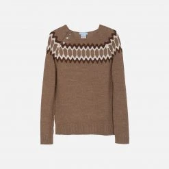 Serendipity Organics Outlet Women’s Alpaca Semi Hand Knitted Raglan Sweater - Cashew