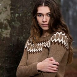 Serendipity Organics Outlet Women’s Alpaca Semi Hand Knitted Raglan Sweater - Cashew