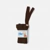 Silly Silas Cotton Rib Tights With Braces - Chocolate