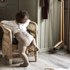 Silly Silas Cotton Rib Tights With Braces - Peanut Melange