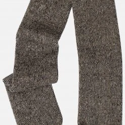 Silly Silas Cotton & Linen Cotton Rib Footless Tights With Braces - Licorice Peanut