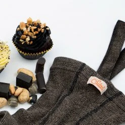 Silly Silas Cotton & Linen Cotton Rib Footless Tights With Braces - Licorice Peanut