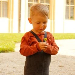 Silly Silas SALE Cotton Rib Footless Tights With Braces - Dark Grey