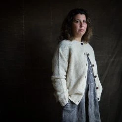 SISKIN Women's Donegal Merino Wool Coast Cardigan - Alabaster Adults