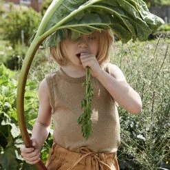 SISKIN Kids Wool Merino Wool/Silk Pointelle Vest - Caramel