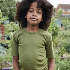 SISKIN By Engel Exclusive Organic Merino Wool & Silk SS Top - Moss Baby Wool