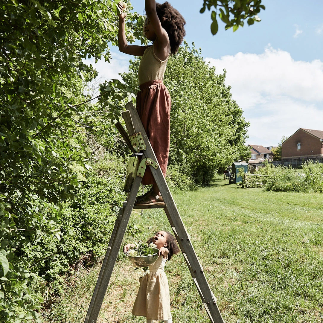 SISKIN Merino Wool/Silk Pointelle Strappy Vest - Caramel