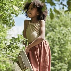 SISKIN Merino Wool/Silk Pointelle Strappy Vest - Caramel