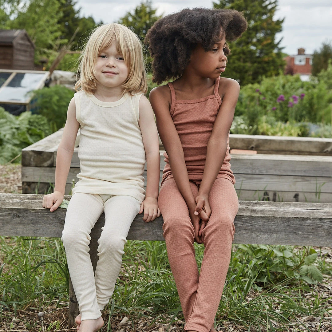 SISKIN Merino Wool/Silk Pointelle Vest - Pearl